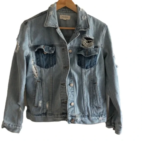 PAC SUN | Distressed light blue jean jacket - Picture 1 of 9